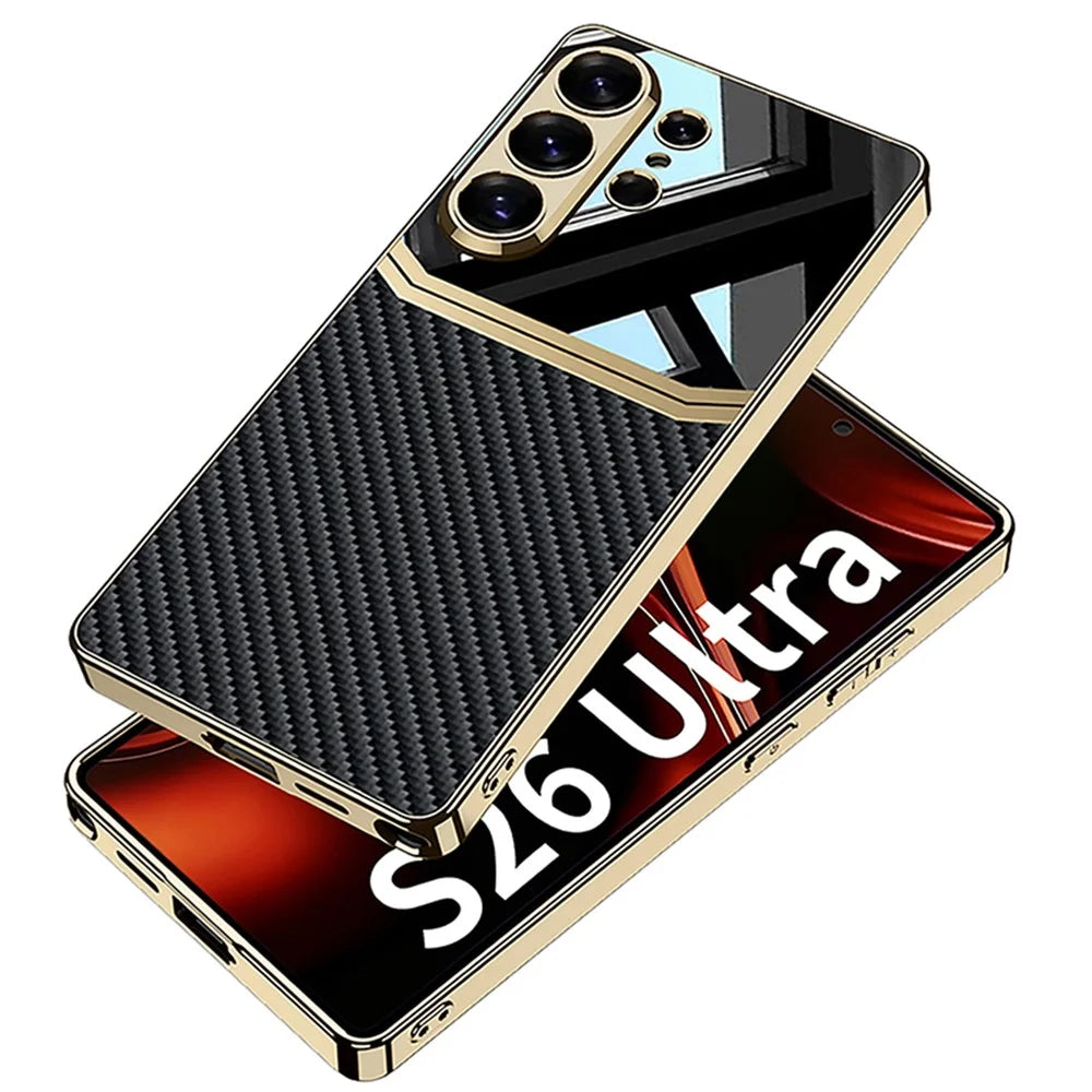 GKK For Samsung Galaxy S26 Ultra Case Electroplated TPU PC PU Phone Back Cover - Black - 2