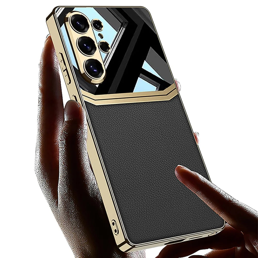 GKK For Samsung Galaxy S26 Ultra Case Electroplated TPU PC PU Phone Back Cover - Black - 4