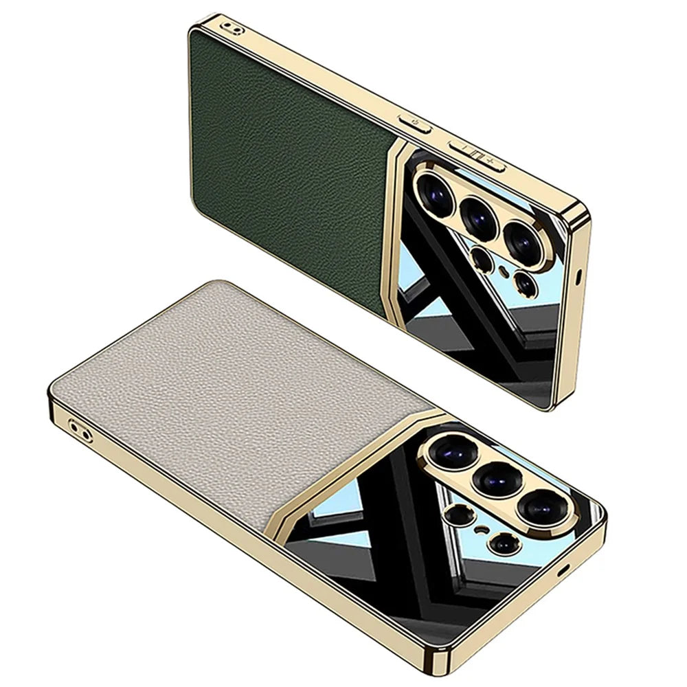 GKK For Samsung Galaxy S26 Ultra Case Electroplated TPU PC PU Phone Back Cover - Black - 6