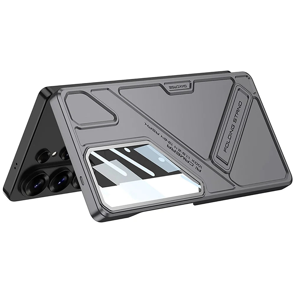 GKK For Samsung Galaxy S26 Ultra Case Mecha Style Shockproof Hard PC Phone Cover with Kickstand - Black - 2
