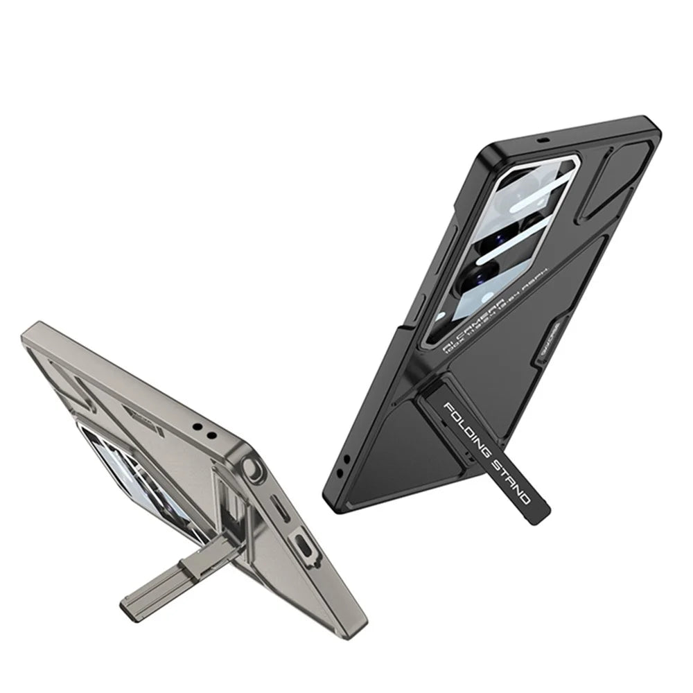 GKK For Samsung Galaxy S26 Ultra Case Mecha Style Shockproof Hard PC Phone Cover with Kickstand - Black - 3