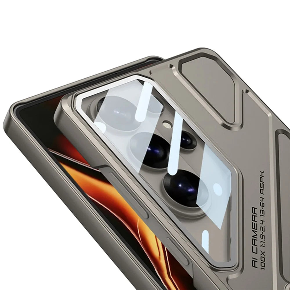 GKK For Samsung Galaxy S26 Ultra Case Mecha Style Shockproof Hard PC Phone Cover with Kickstand - Black - 4