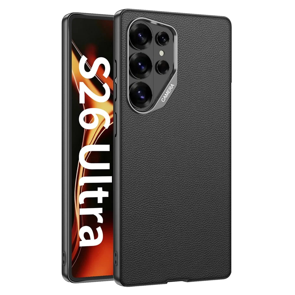 GKK For Samsung Galaxy S26 Ultra Case Hybrid PU Phone Back Cover Skin Touch - Black - 1