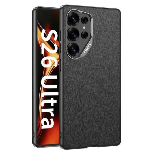 GKK For Samsung Galaxy S26 Ultra Case Hybrid PU Phone Back Cover Skin Touch - Black - 1