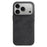 MELKCO For iPhone 17 Pro Case Compatible with MagSafe Alcantara Leather + PC Phone Cover with Metal Keys  /  AI Button - Dark Grey - 1