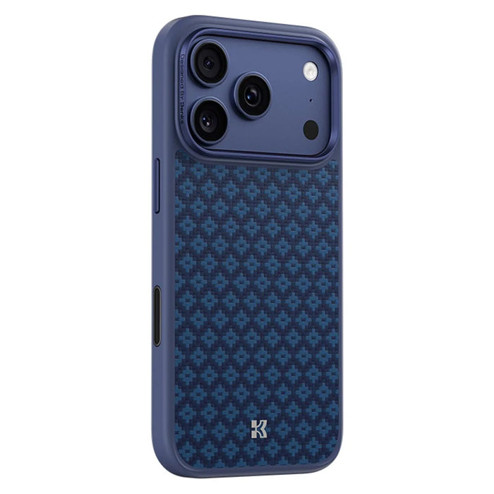 BENKS Y3 For iPhone 17 Pro Case Aramid Fiber Woven Texture Phone Cover Compatible with MagSafe - Blue - 1