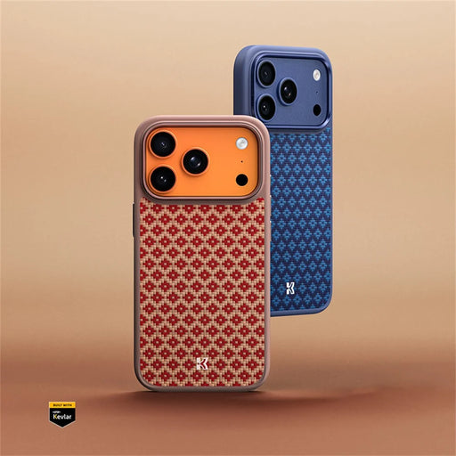 BENKS Y3 For iPhone 17 Pro Case Aramid Fiber Woven Texture Phone Cover Compatible with MagSafe - Blue - 2