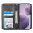 For Samsung Galaxy A37 5G Case Calf Texture PU Leather Wallet Phone Cover with Wrist Strap - Black - 2