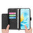 For Samsung Galaxy A37 5G Case Flower Pattern PU Leather Wallet Phone Cover with Strap - Black - 2