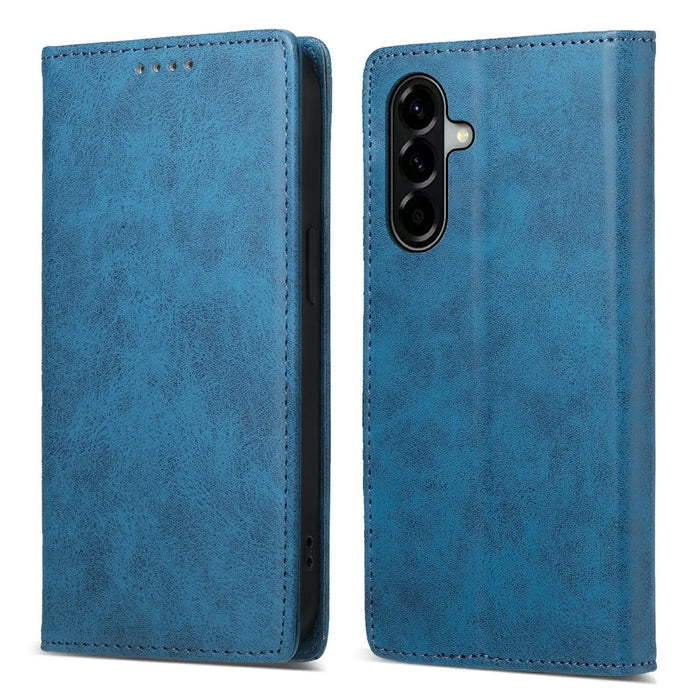 For Samsung Galaxy A37 5G Wallet Case RFID Blocking PU Leather Phone Cover - Blue - 1