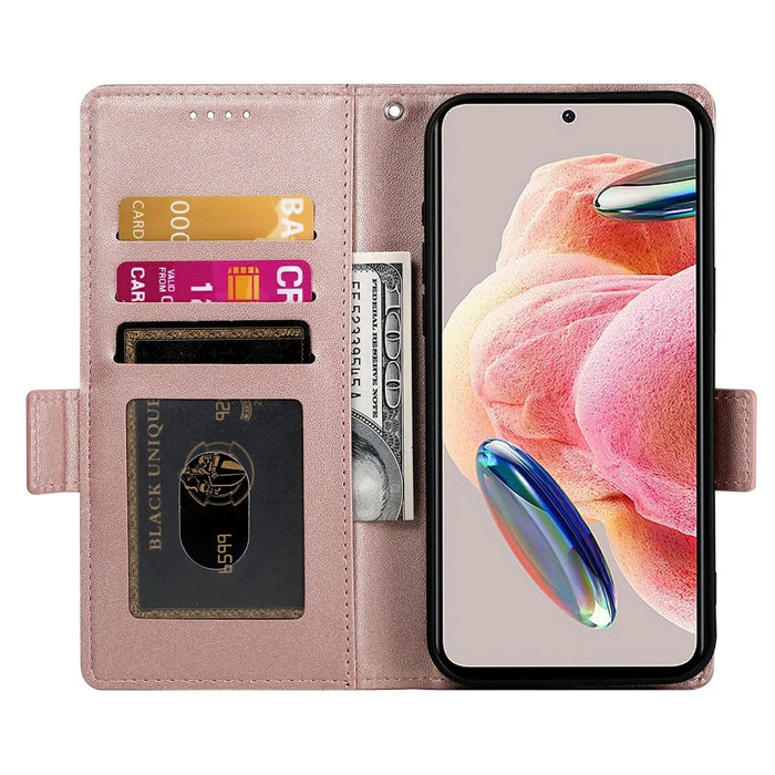 For Samsung Galaxy A37 5G Stand Case PU Leather Wallet Phone Cover - Rose Gold - 2
