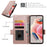 For Samsung Galaxy A37 5G Stand Case PU Leather Wallet Phone Cover - Rose Gold - 6
