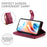 For Samsung Galaxy A37 5G Case Zipper Pocket Wallet Leather Phone Cover with Straps - Red - 3