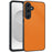 For Samsung Galaxy S26 Case PU Leather Coated PC + TPU Anti-Drop Phone Cover - Orange - 1
