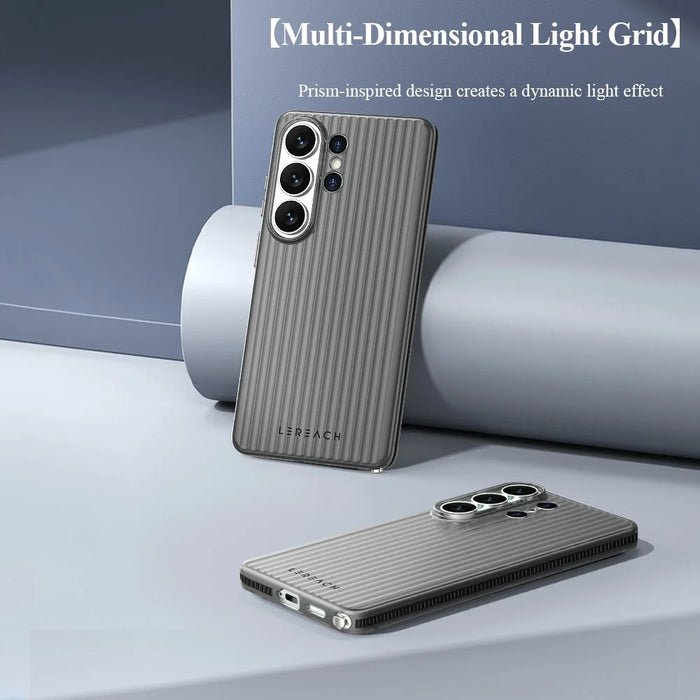LEREACH TOC Series for Samsung Galaxy S26 Ultra Case Flowing Grid PC Phone Cover - Black - 6