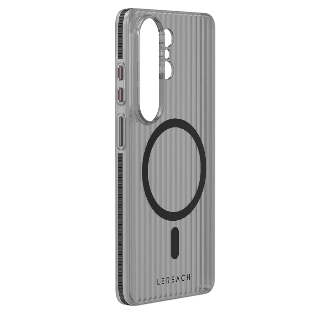 LEREACH TOC Series for Samsung Galaxy S26 Ultra Magnetic Case Flowing Grid PC Phone Cover - Black - 3