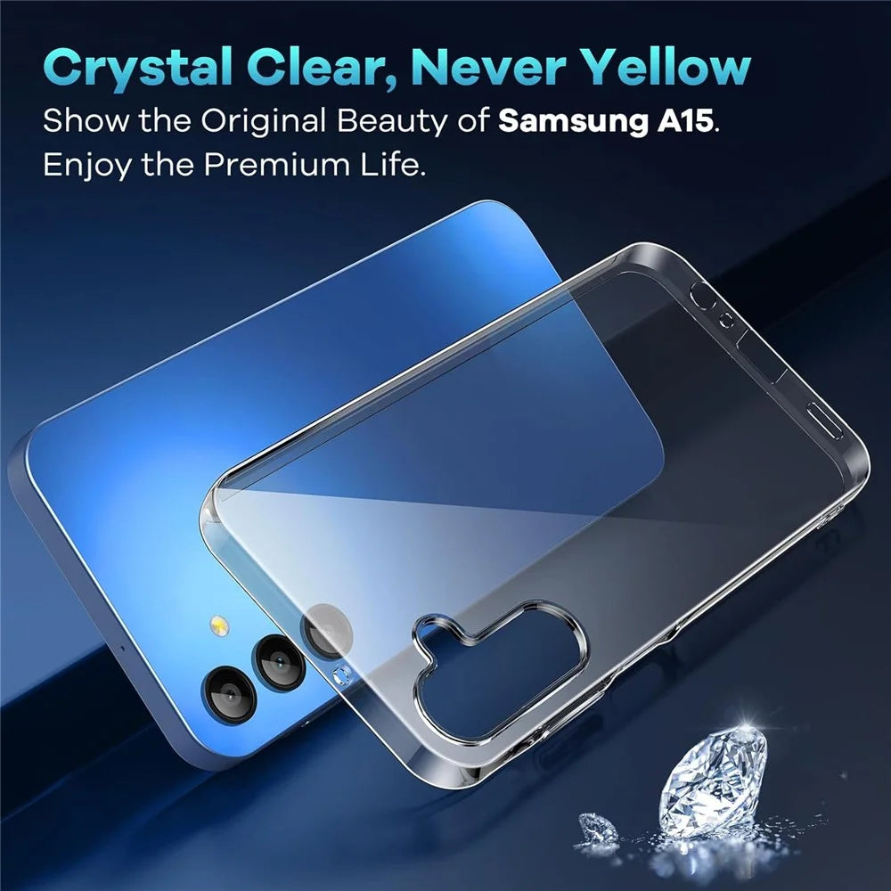 For Samsung Galaxy A37 5G Case TPU Clear Phone Cover + 2PCS Tempered Glass Screen Film 2.5D Arc Edge - 5
