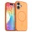 For iPhone 17 Magnetic Case Skin Touch PC + TPU Anti-Drop Phone Cover - Orange - 1