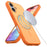 For iPhone 17 Magnetic Case Skin Touch PC + TPU Anti-Drop Phone Cover - Orange - 3