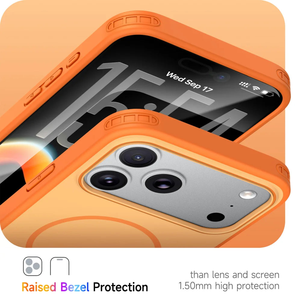 For iPhone 18 Pro Max / 17 Pro Max Magnetic Case Skin Touch PC + TPU Anti-Drop Phone Cover - Orange - 6