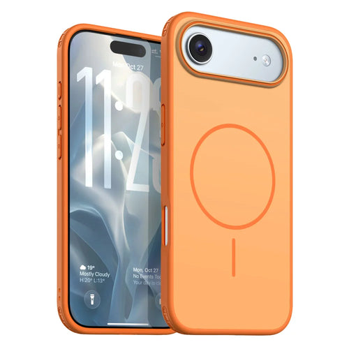 For iPhone Air Magnetic Case Skin Touch PC + TPU Anti-Drop Phone Cover - Orange - 1