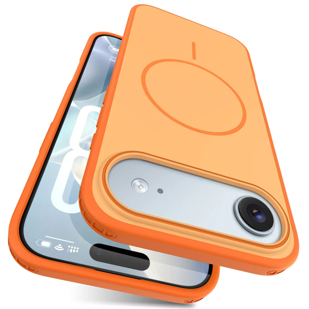 For iPhone Air Magnetic Case Skin Touch PC + TPU Anti-Drop Phone Cover - Orange - 2