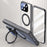 For Google Pixel 10 Pro Fold Magnetic Case Kickstand Electroplated PC Phone Cover Built-In Screen Protector - Black - 2