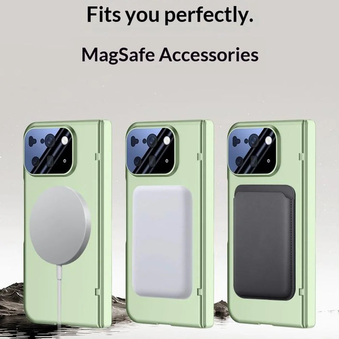 For Google Pixel 10 Pro Fold Magnetic Case Kickstand Skin Touch PC Phone Cover Built-In Screen Protector - Black - 7