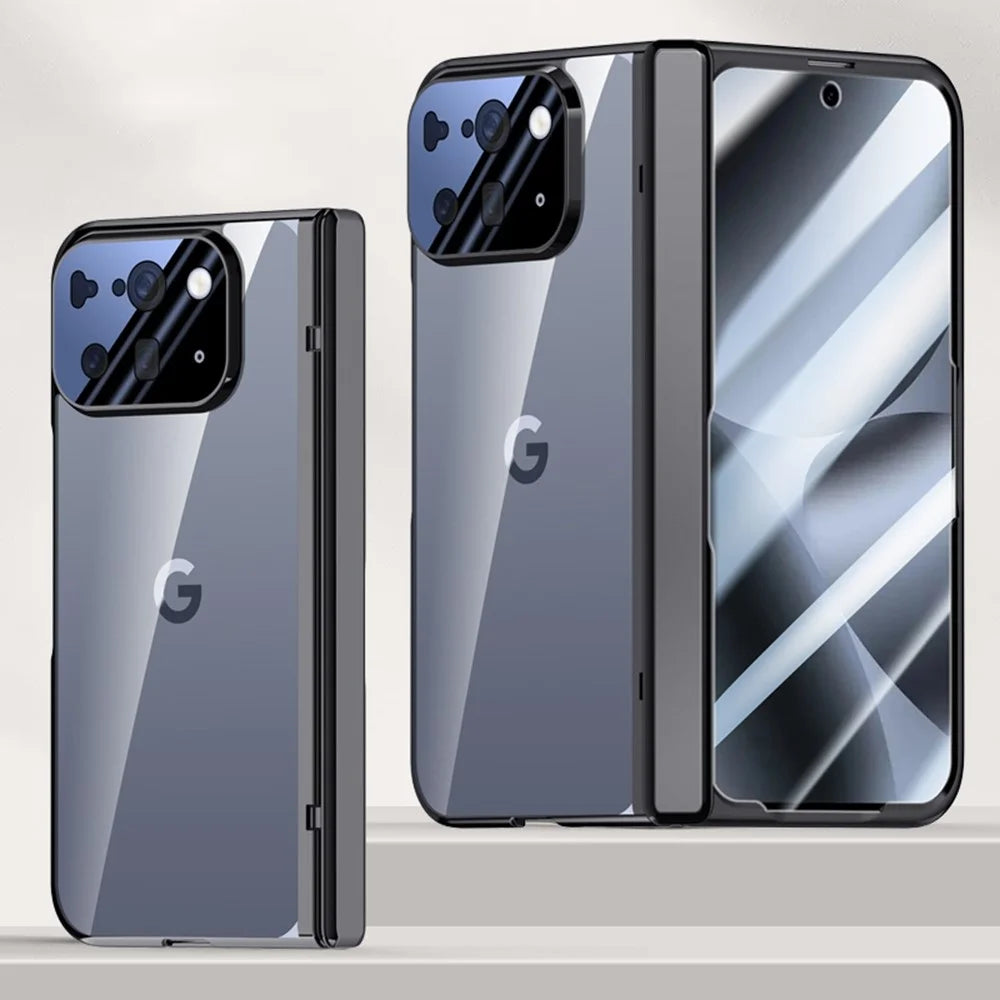 For Google Pixel 10 Pro Fold Case PC + Acrylic Phone Cover with Screen Protector Hinge Protection - Black - 2