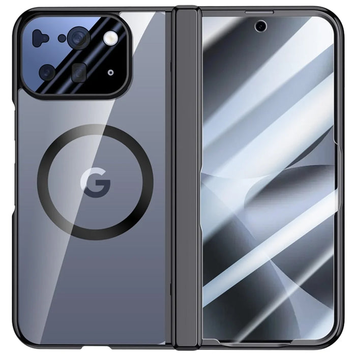 For Google Pixel 10 Pro Fold Magnetic Case Hard PC + Acrylic Phone Cover with HD Screen Protector - Black - 2