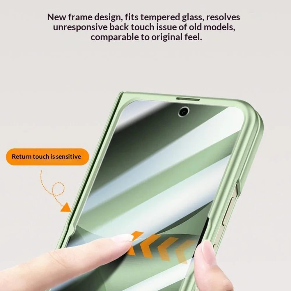 For Google Pixel 10 Pro Fold Magnetic Case Hard PC Phone Cover with Rear Small Screen Protector - Green - 5