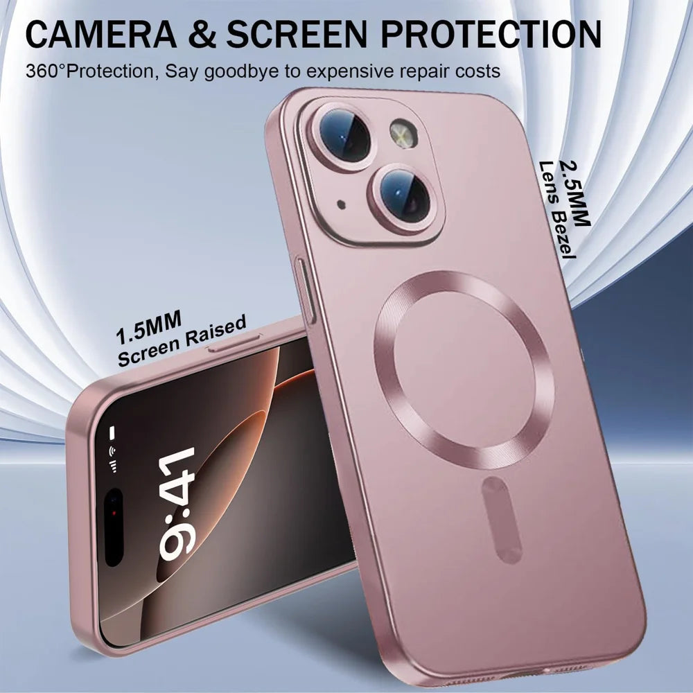 For iPhone 14 Case Compatible with MagSafe Ultra Thin TPU Phone Cover with Lens Protection - Pink - 4
