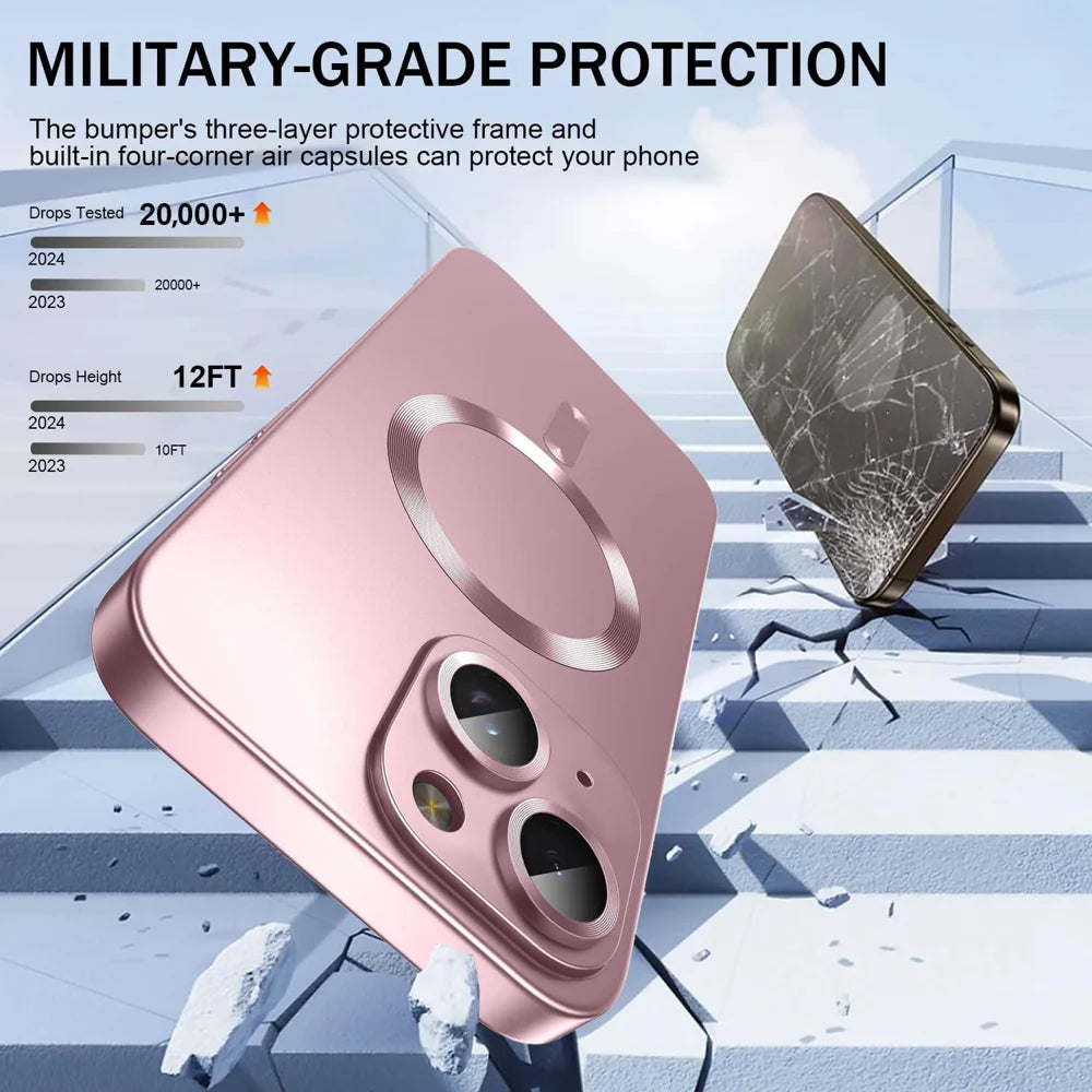 For iPhone 14 Case Compatible with MagSafe Ultra Thin TPU Phone Cover with Lens Protection - Pink - 5