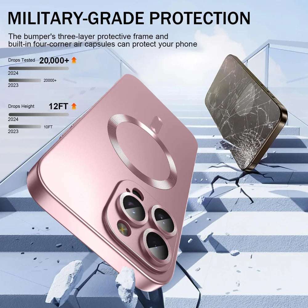 For iPhone 13 Pro Max Case Compatible with MagSafe Ultra Thin TPU Phone Cover with Lens Protection - Pink - 5