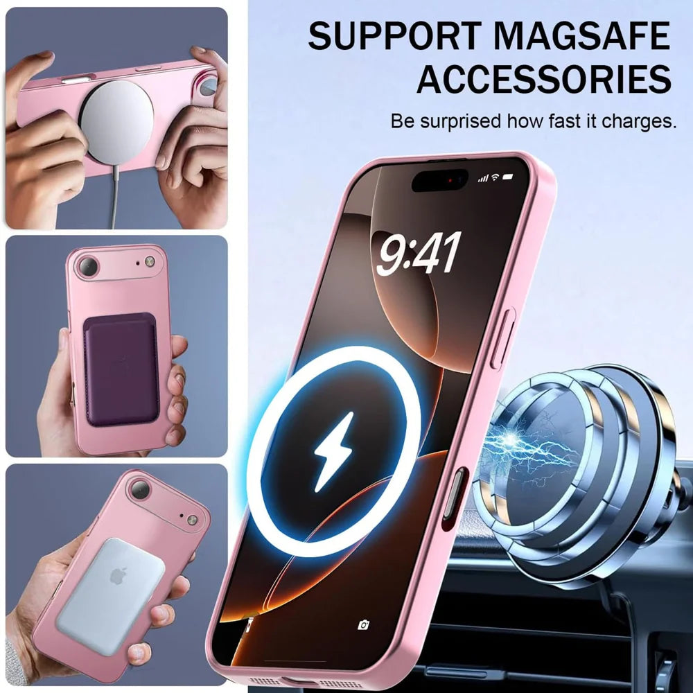 For iPhone Air Case Compatible with MagSafe Ultra Thin TPU Phone Cover with Lens Protection - Pink - 3