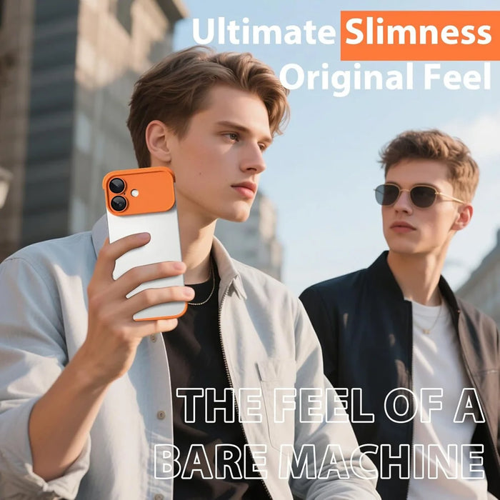 For iPhone 17 Case Frameless Phone Corner Pad TPU Bumper Cover with Camera Lens Protector - Orange - 2