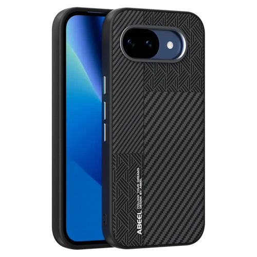 ABEEL For Google Pixel 10a Magnetic Case PC + TPU + Aluminum Alloy + PU Leather Slim Phone Back Cover - Texture 3 - 1