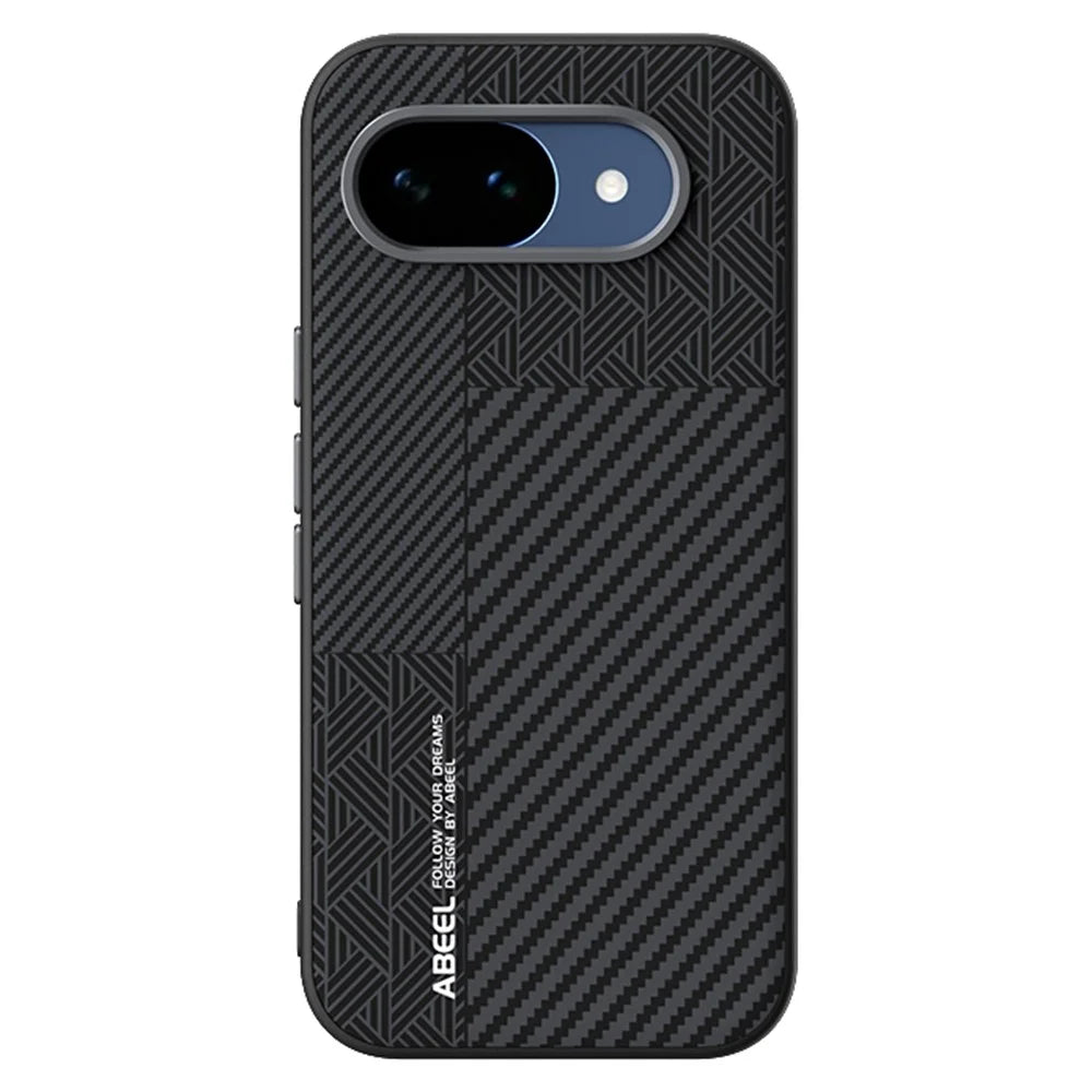 ABEEL For Google Pixel 10a Magnetic Case PC + TPU + Aluminum Alloy + PU Leather Slim Phone Back Cover - Texture 3 - 2