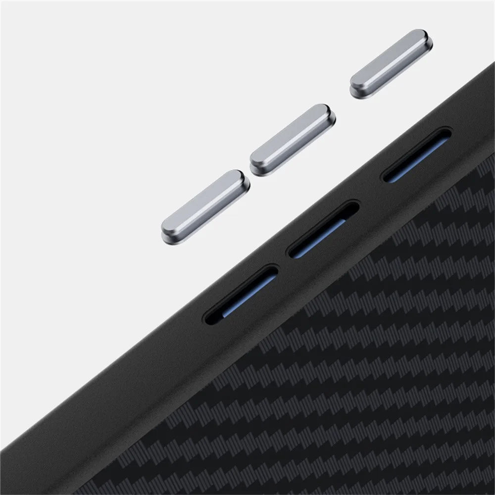 ABEEL For Google Pixel 10a Magnetic Case Carbon Fiber Texture Phone Back Cover - Black - 5