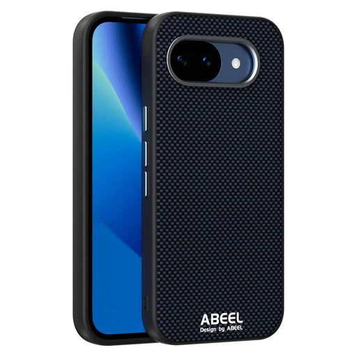 ABEEL For Google Pixel 10a Magnetic Case Printed PC TPU Aluminum Alloy Leather Phone Cover - Black - 1
