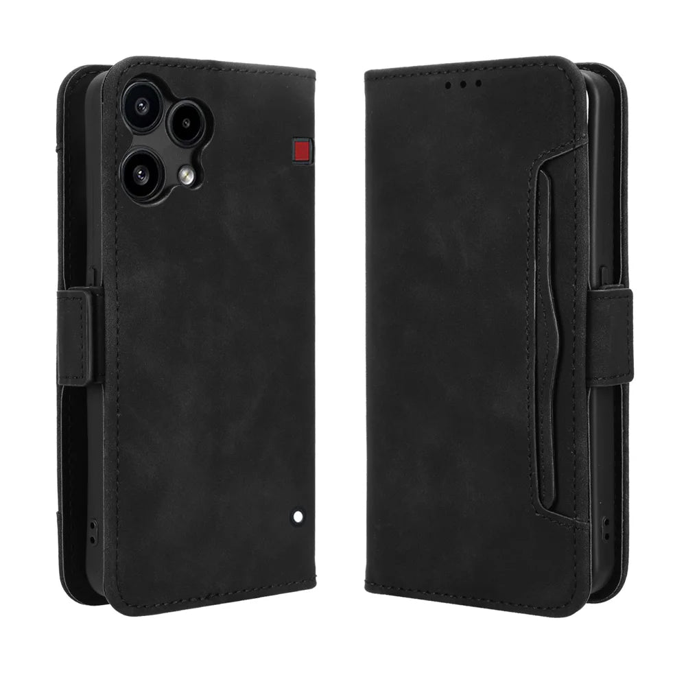 For Nothing Phone (3a) Lite 5G Leather Case Phone Wallet Cover with Multiple Card Slots - Black - 1