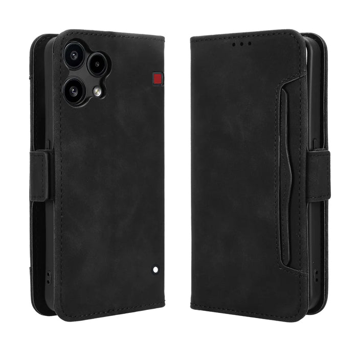 For Nothing Phone (3a) Lite 5G Leather Case Phone Wallet Cover with Multiple Card Slots - Black - 1