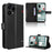 For Nothing Phone (3a) Lite 5G Leather Wallet Case with Strap Diamond Texture Phone Cover - Black - 1