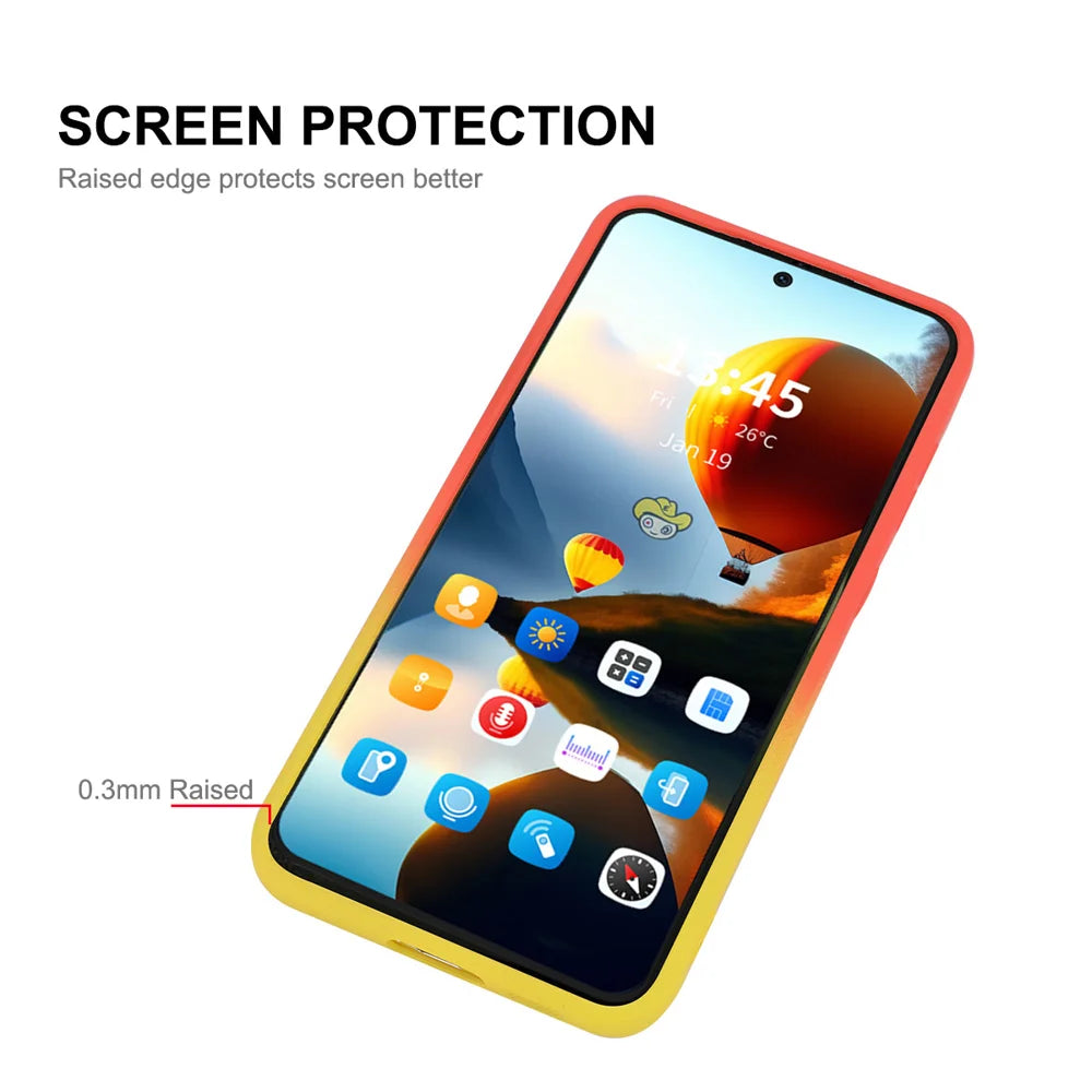 ENKAY HAT PRINCE For Samsung Galaxy A57 5G Silicone Magnetic Case   Gradient Color Cover - Orange+Yellow - 3