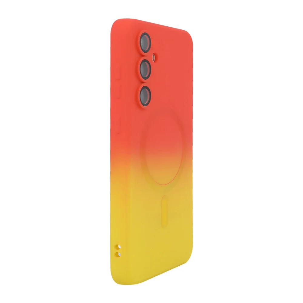 ENKAY HAT PRINCE For Samsung Galaxy A37 5G Silicone Magnetic Case   Gradient Color Cover - Orange+Yellow - 1