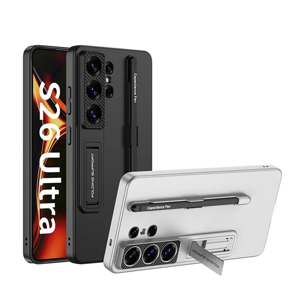 GKK For Samsung Galaxy S26 Ultra Case Slim Kickstand PC Phone Back Cover with Stylus - Black - 3