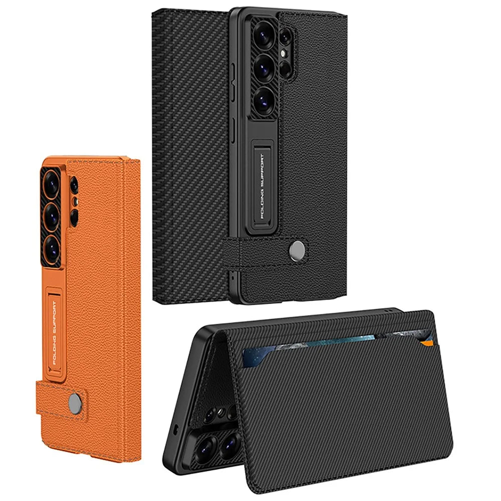 GKK For Samsung Galaxy S26 Ultra Case with Card Holder Kickstand Leather Flip Phone Cover - Black - 6