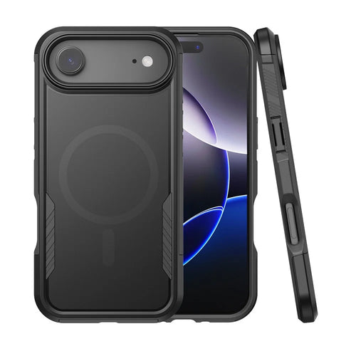 For iPhone Air Magnetic Case PC + TPU Shockproof Matte Phone Cover - Black - 1