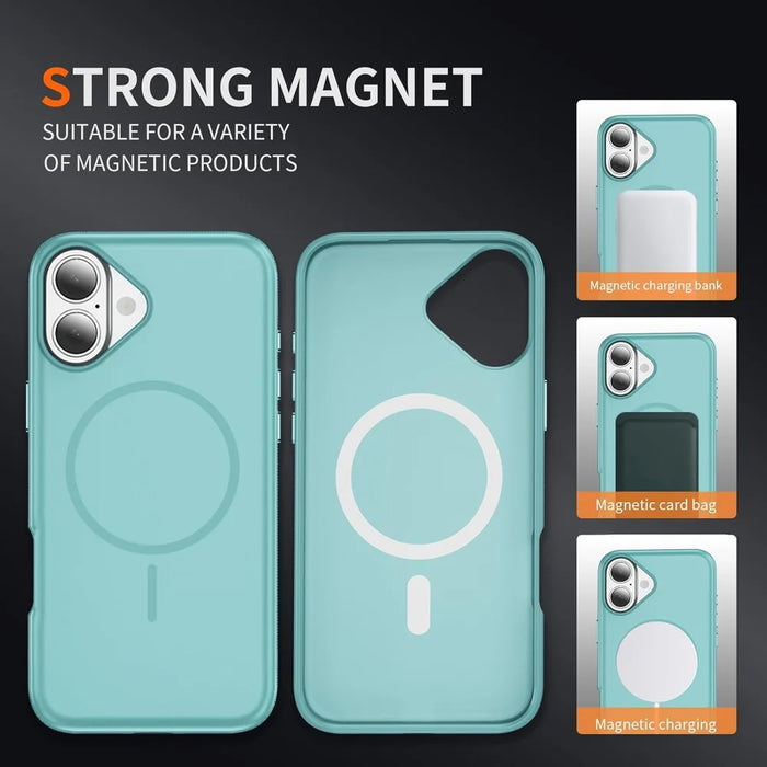 For iPhone 17 Case Compatible with MagSafe PC + TPU Anti-Slip Side Edge Phone Cover - Baby Blue - 4