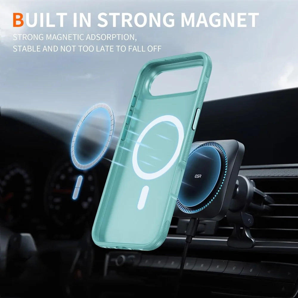 For iPhone Air Case Compatible with MagSafe PC + TPU Anti-Slip Side Edge Phone Cover - Baby Blue - 3